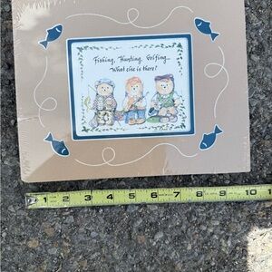 Primitive Bear Hunting, Fishing Golfing art print for frame